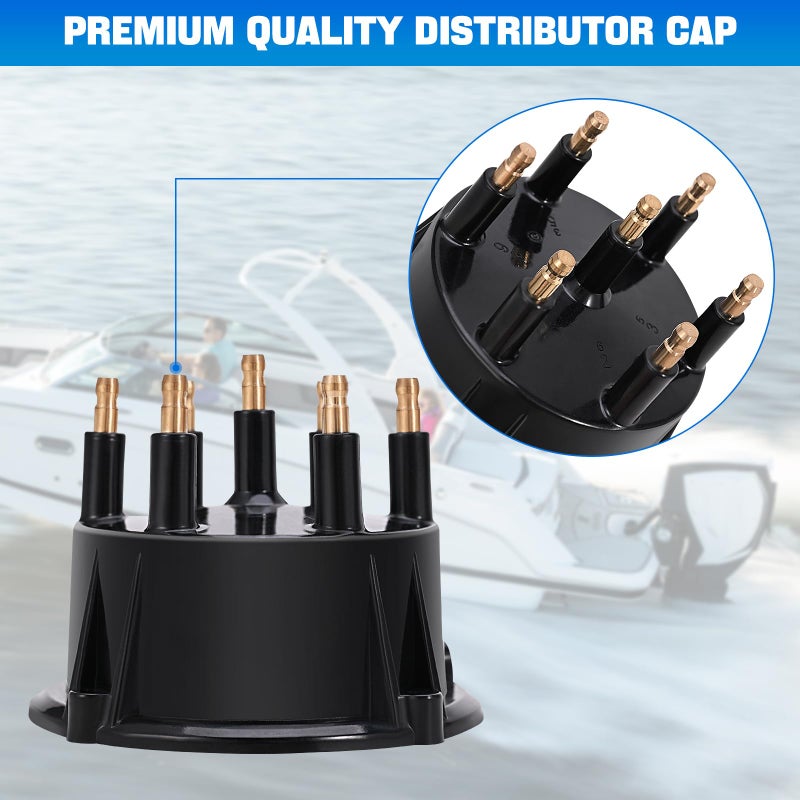 Tutor Auto 815407Q5 Distributor Cap and Ignition Rotor Kit for Marinized 4.3L V6 Engines with Thunderbolt IV and V HEI Ignitions - Replaces 815407Q5, 815407A2, 815407Q02,18-5274 - Image 3
